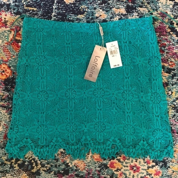 Laffaire New Turquoise Lace Skirt Women’s Size Large NWT - Picture 2 of 6